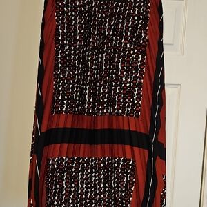 NIC+ZOE Red and Black Patterned Maxi Skirt